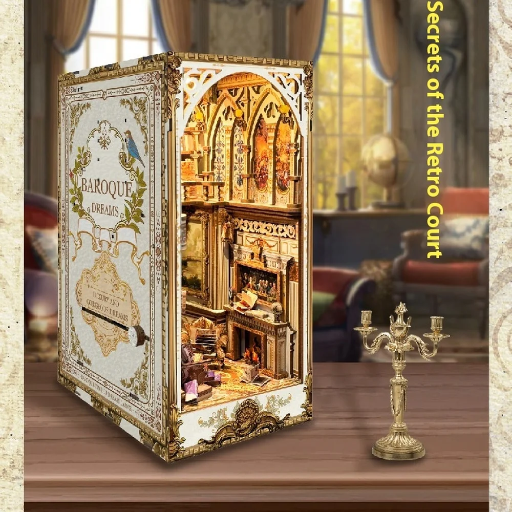 Diy Wooden Book Nook Kit Shelf Insert - Handmade Madeira Bookend para Amigos, DIY