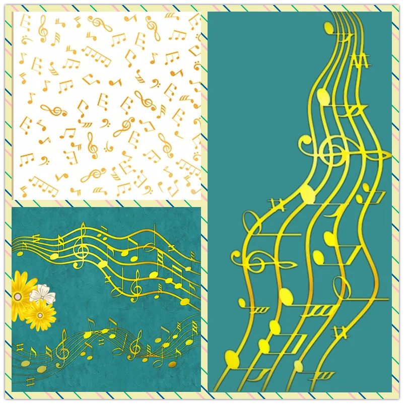 Blank Sheet Music Notebook - Placa de Hot Foil com Fundo