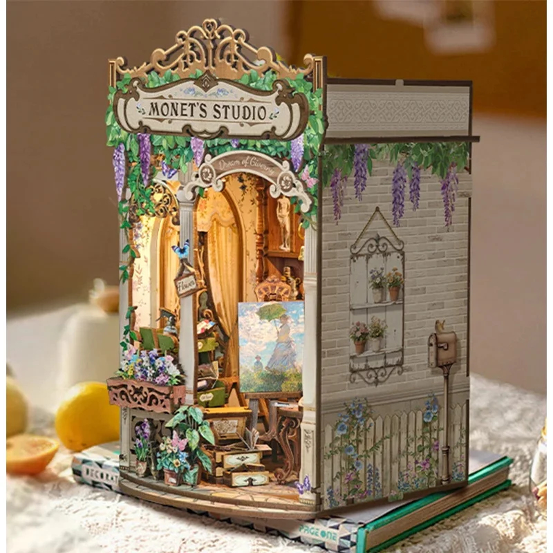 Kit de Modelo DIY de Estante d - Diy Wooden Book Nook Kit Shelf Insert avaliação e preço