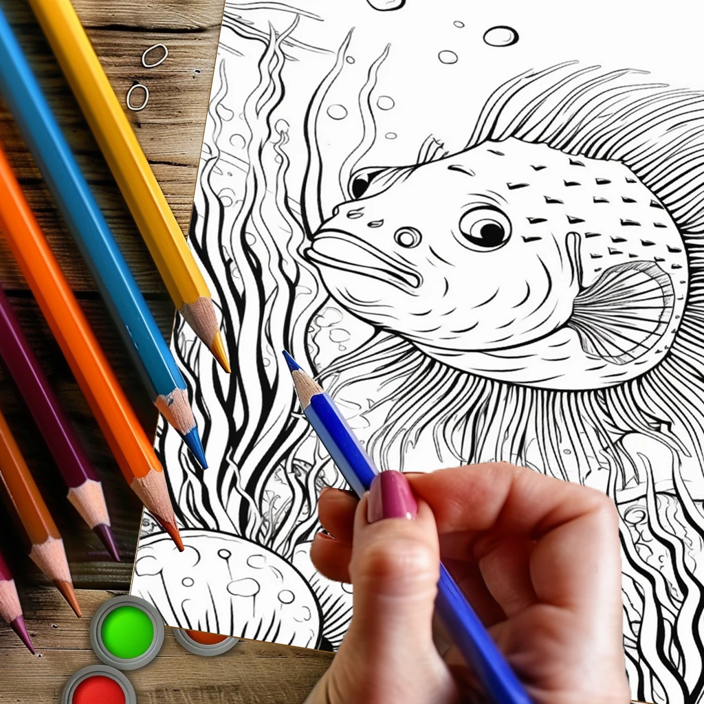 Livro de Colorir Subaquático d - Adult Coloring Book Stress Relief avaliação e preço