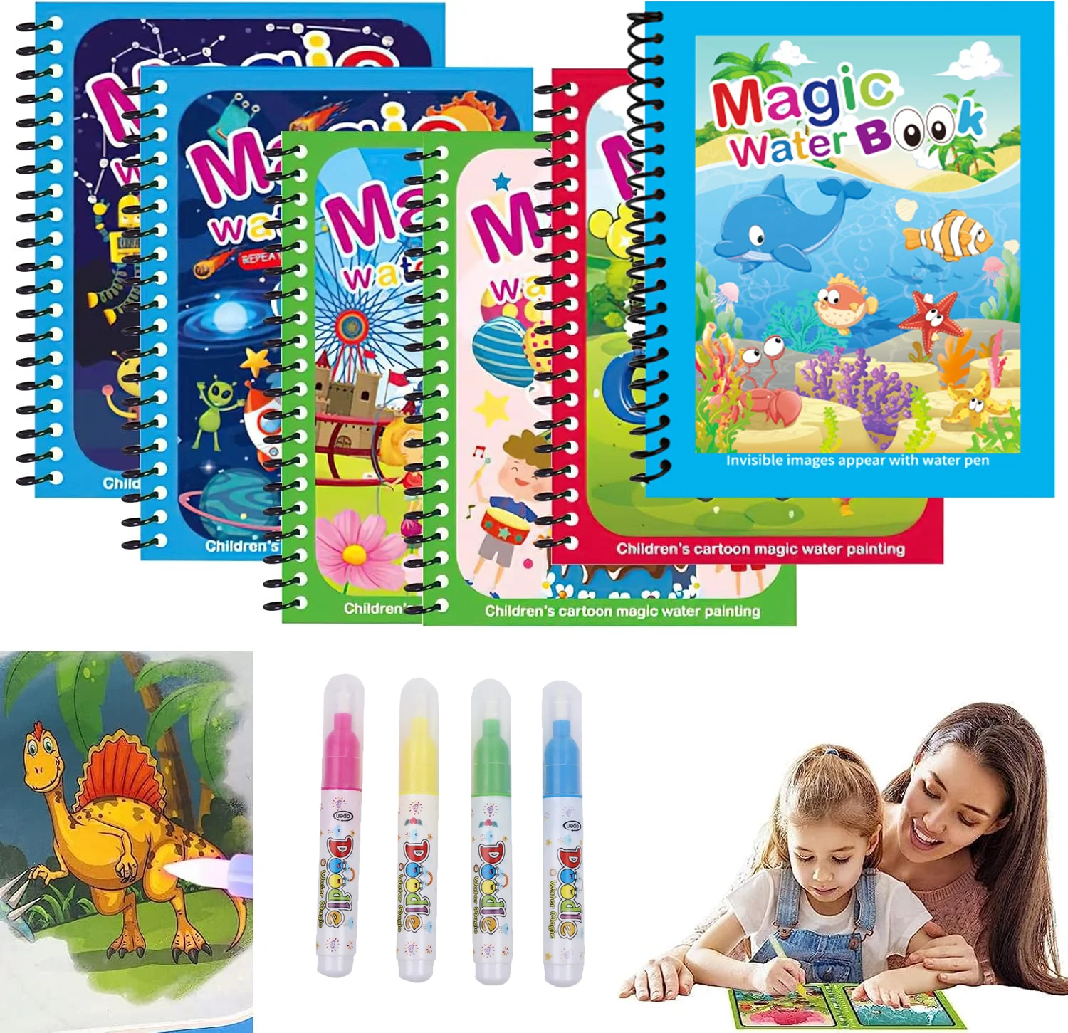 Água de Colorir Reutilizável c - Reusable Water Magic Coloring Book avaliação e preço